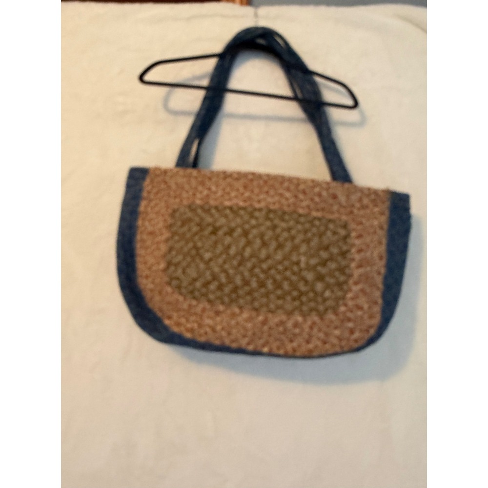 Loloi Rugs Braided Tote Bag Earth Tones Bohemian Woven Shoulder Bag Large